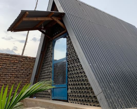 Nakivale Beer Bottle House - outside view